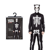 Adult Halloween Skeleton Jumpsuit Costume with Mask | Black and White
