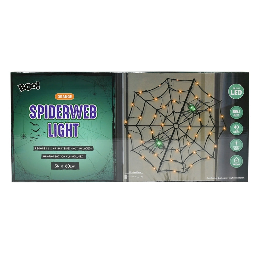 Halloween LED Spider Web Light Decoration | Battery Operated, 58 x 60cm