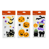 Halloween Gel Window Clings | Pack of 3 Assorted, 14.3 x 24.5cm Sheets