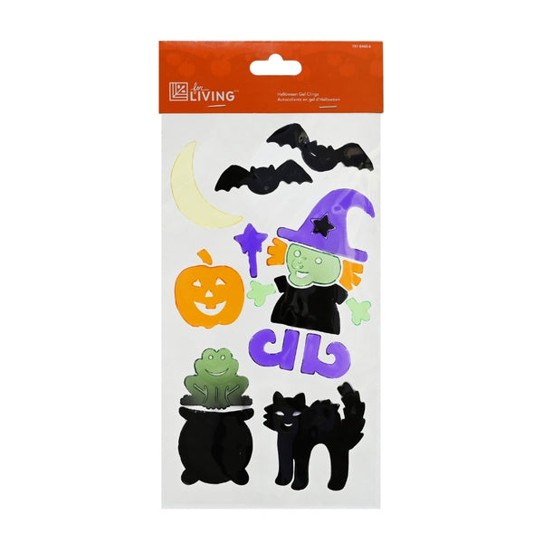 Halloween Gel Window Clings | Pack of 3 Assorted, 14.3 x 24.5cm Sheets