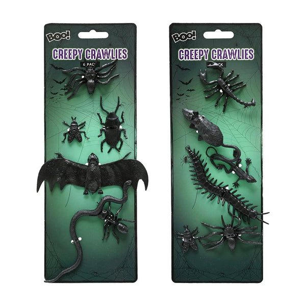 Black Creepy Crawlies 16g | Pack of 6 | Assorted Models