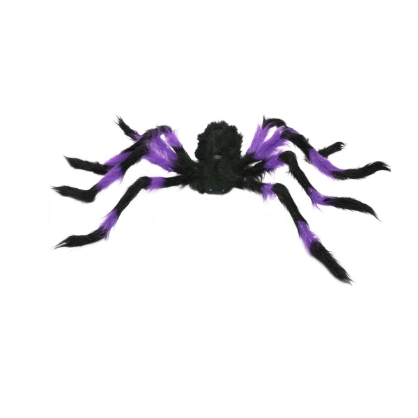 Halloween Colourful Hairy Spider Decoration | 90cm, Assorted Colours