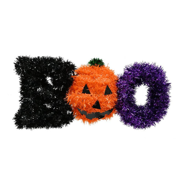 Halloween Tinsel Boo Sign 36cm