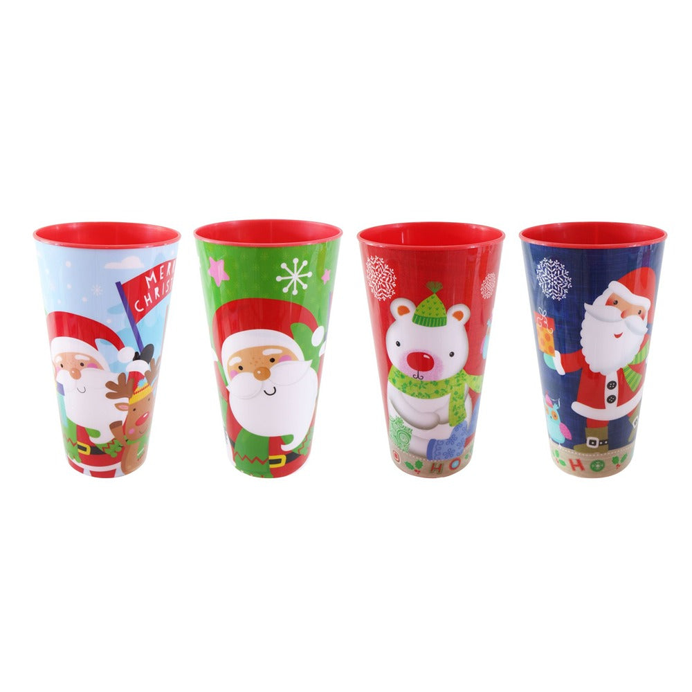 Festive Magic Christmas Character Plastic Tumbler - 900ml, Assorted Designs