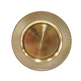 Festive Magic Metallic Fluted Charger Plate - Champagne Gold, 33cm