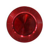 Festive Magic High-Shine Metallic Fluted Charger Plate - Red, 33cm