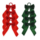 Festive Magic Velvet Bow Napkin Rings - Pack of 4, Assorted Colours