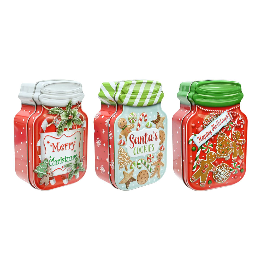 Cookie Tin Jar Assorted Designs | 3 Christmas Themed Designs