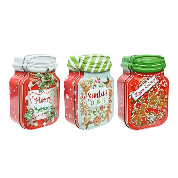 Cookie Tin Jar Assorted Designs | 3 Christmas Themed Designs