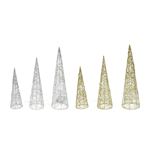 Light Up Glitter Cone Tree | Set of 3
