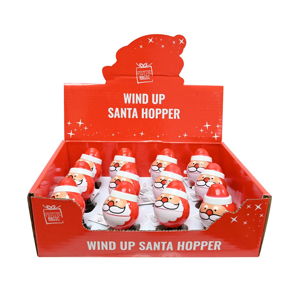 Wind Up Jumbo Chubby Santa Toy | Jumping Action with Opening Mouth