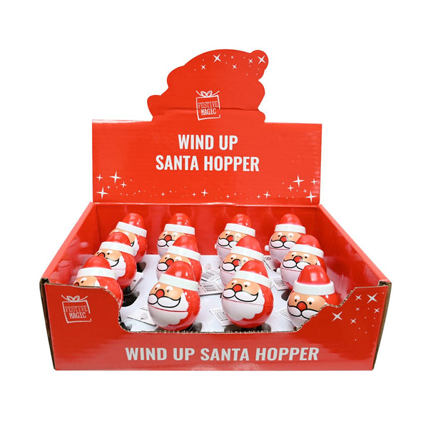 Wind Up Jumbo Chubby Santa Toy | Jumping Action with Opening Mouth
