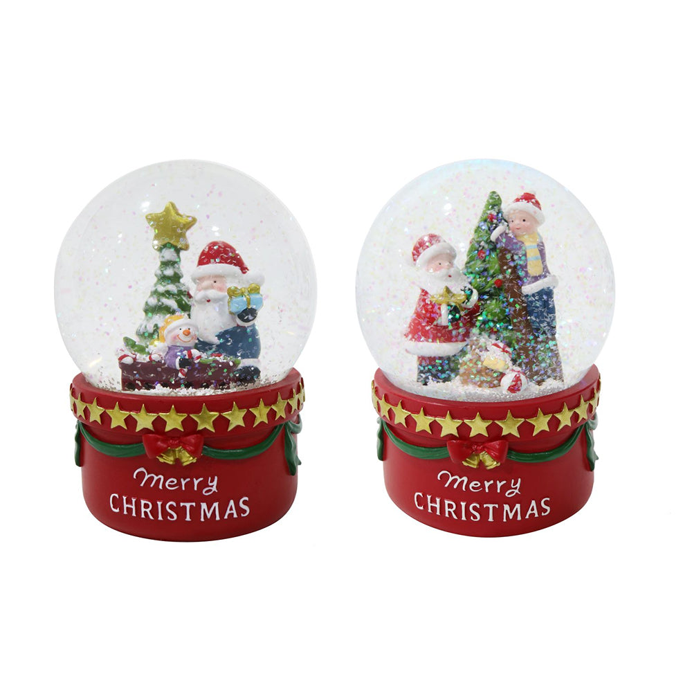 festive magic merry christmas musical santa snowglobe - 16-5cm
