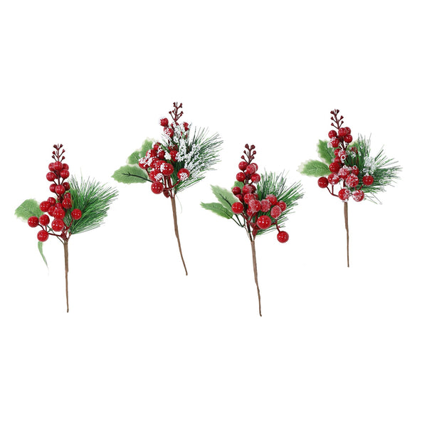 Berry Pick with Holly Decoration | 24cm, Assorted Designs