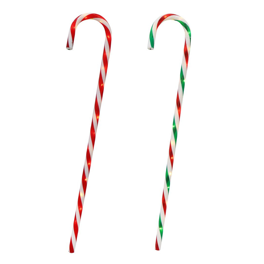 festive magic 75cm battery operated led light up candy cane decoration - assorted