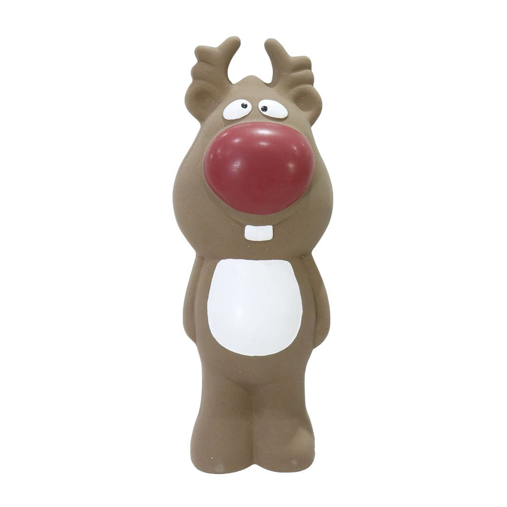festive magic squeaky reindeer dog toy - 21cm