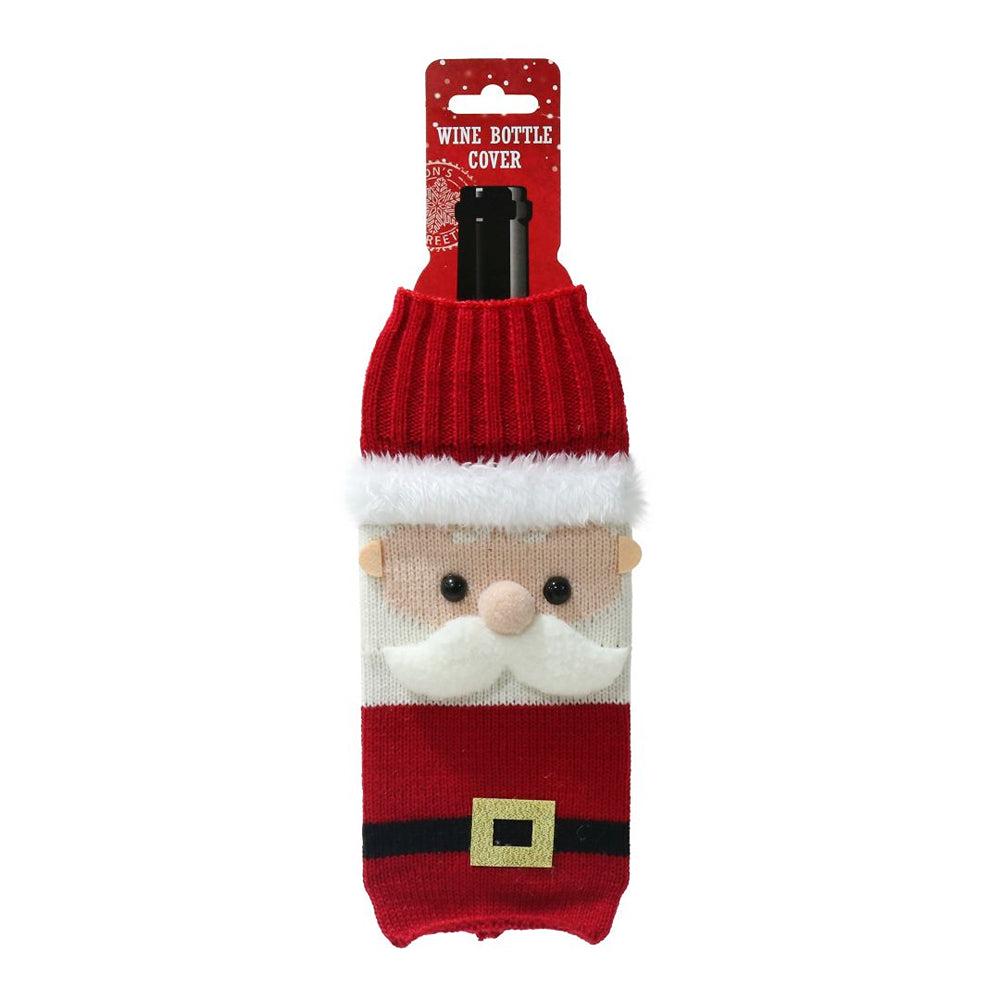 festive magic santa wine bottle jumper cover - 25cm