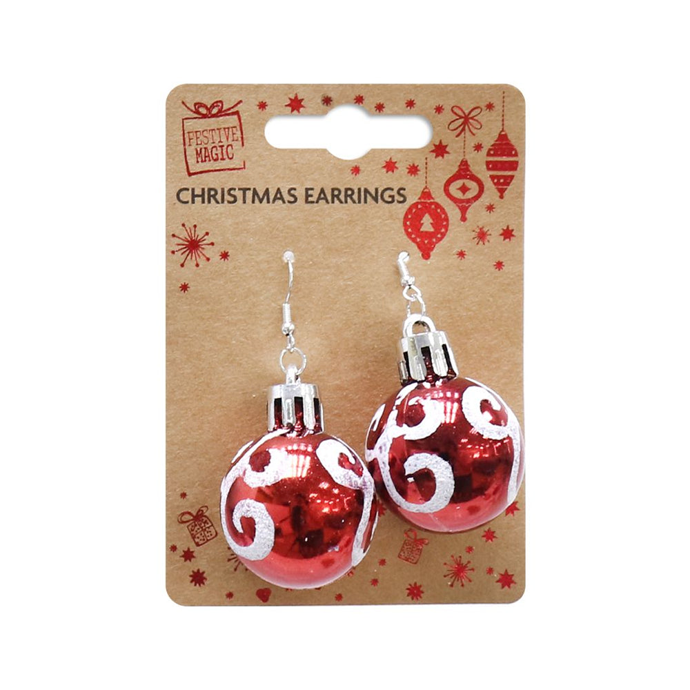 Bauble Earrings Red Choice Stores