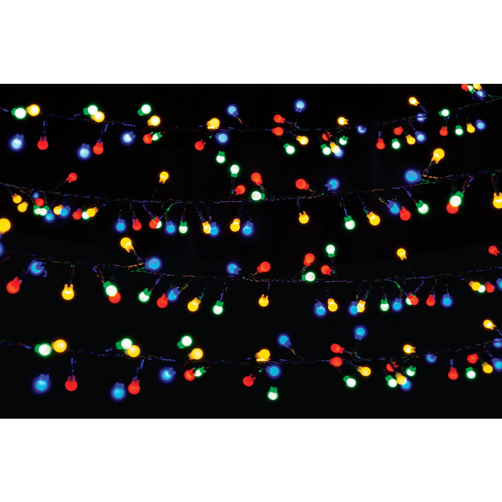festive magic 200 multicoloured battery operated led berry christmas lights - 8 functions