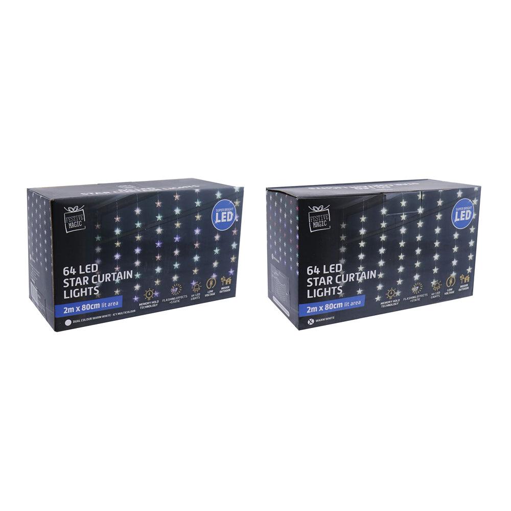 Led Fle x  Cable Stars Curtain| White | 2m