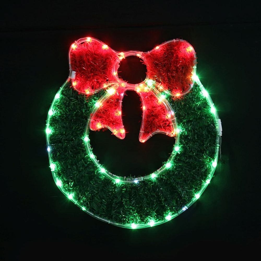 festive magic cool white led twinkle light up tinsel wreath - 50cm