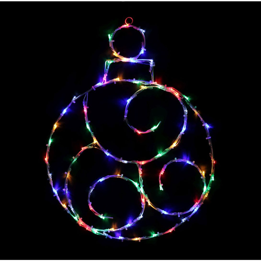 festive magic multicoloured led twinkle bauble christmas light decoration - 60cm