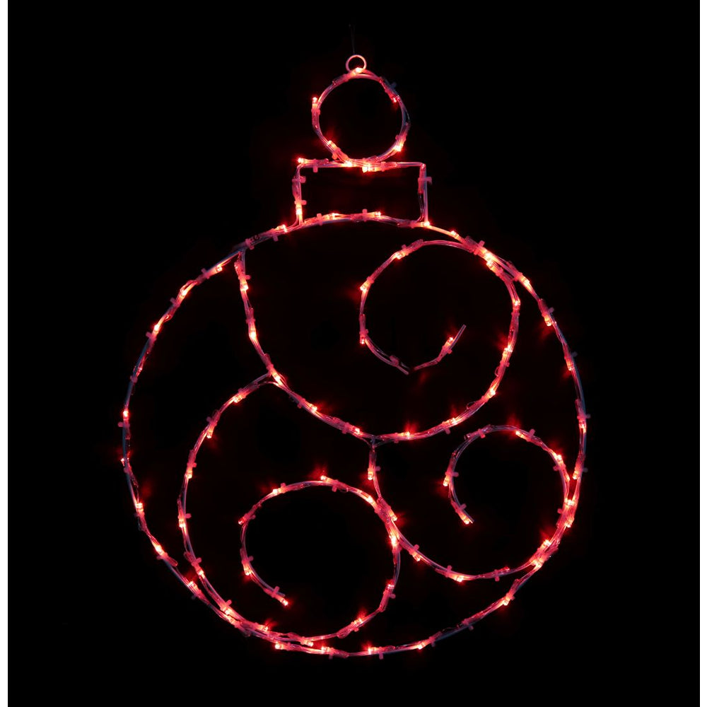 festive magic red led twinkle bauble christmas light decoration - 60cm