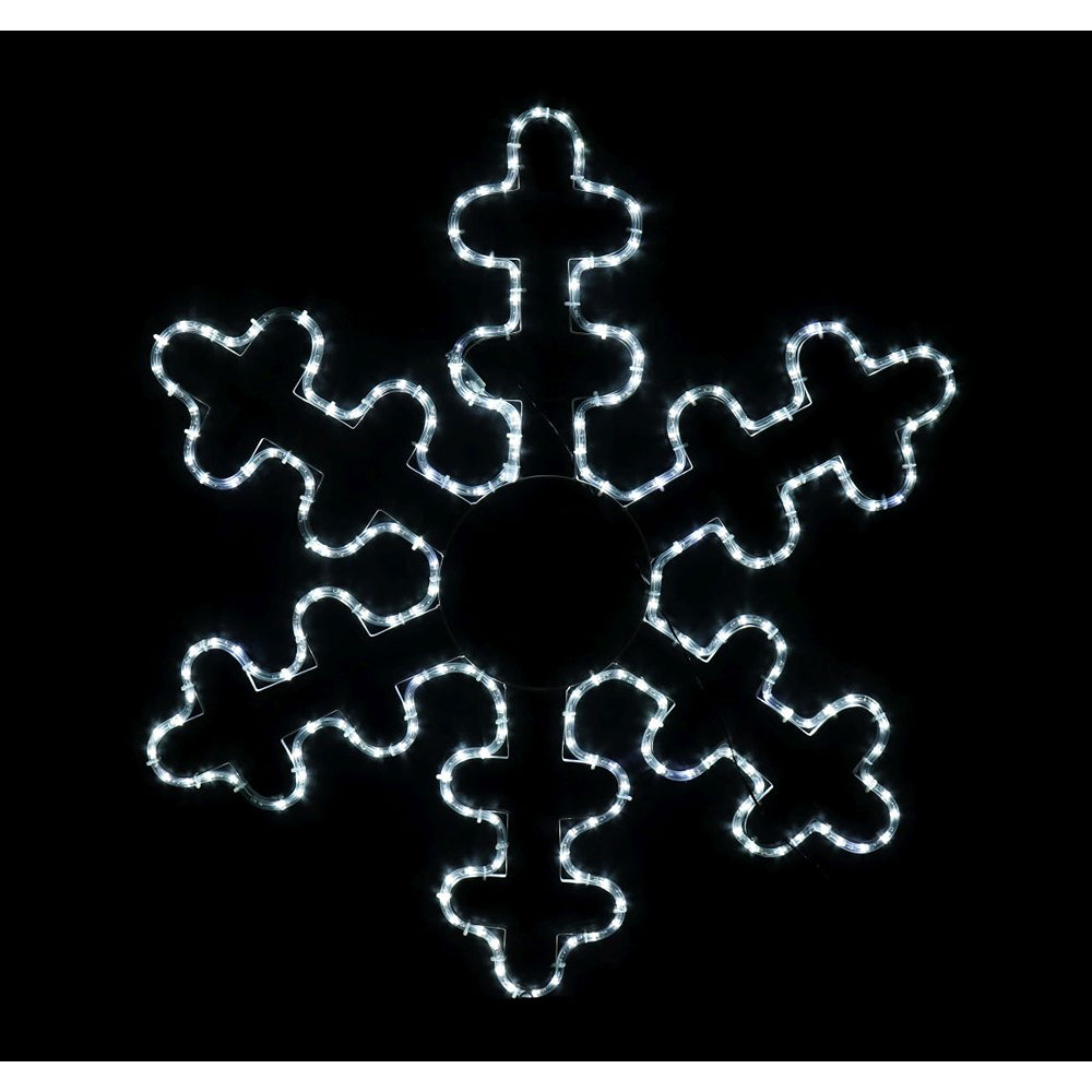 festive magic cool white led ropelight snowflake christmas light decoration - 94cm