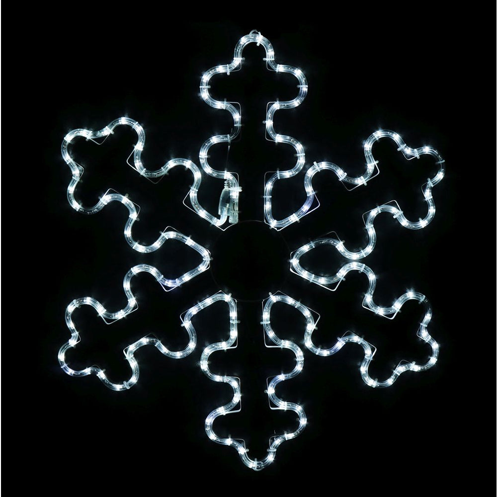 festive magic cool white led ropelight snowflake christmas light decoration - 65cm