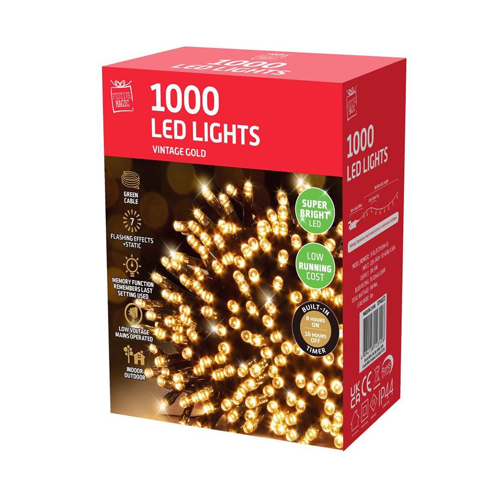 Led Lights 1000 | Timer Reel| Vintage Gold