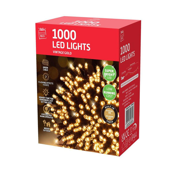 Led Lights 1000 | Timer Reel| Vintage Gold