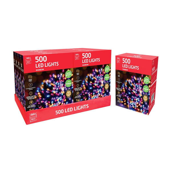 Christmas LED Rainbow Chaser String Lights | 500 LEDs, Memory Function