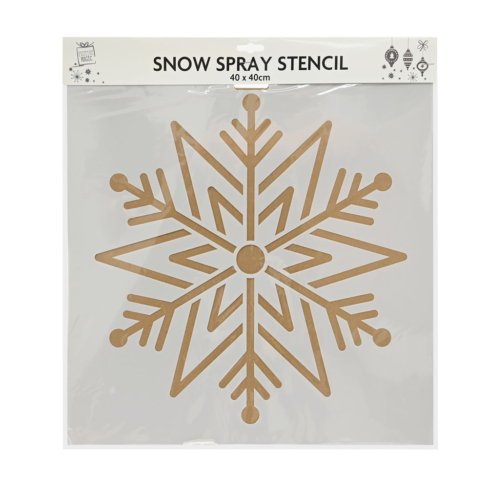 Christmas Snow Spray Stencils | 40cm, White PVC, Assorted Designs
