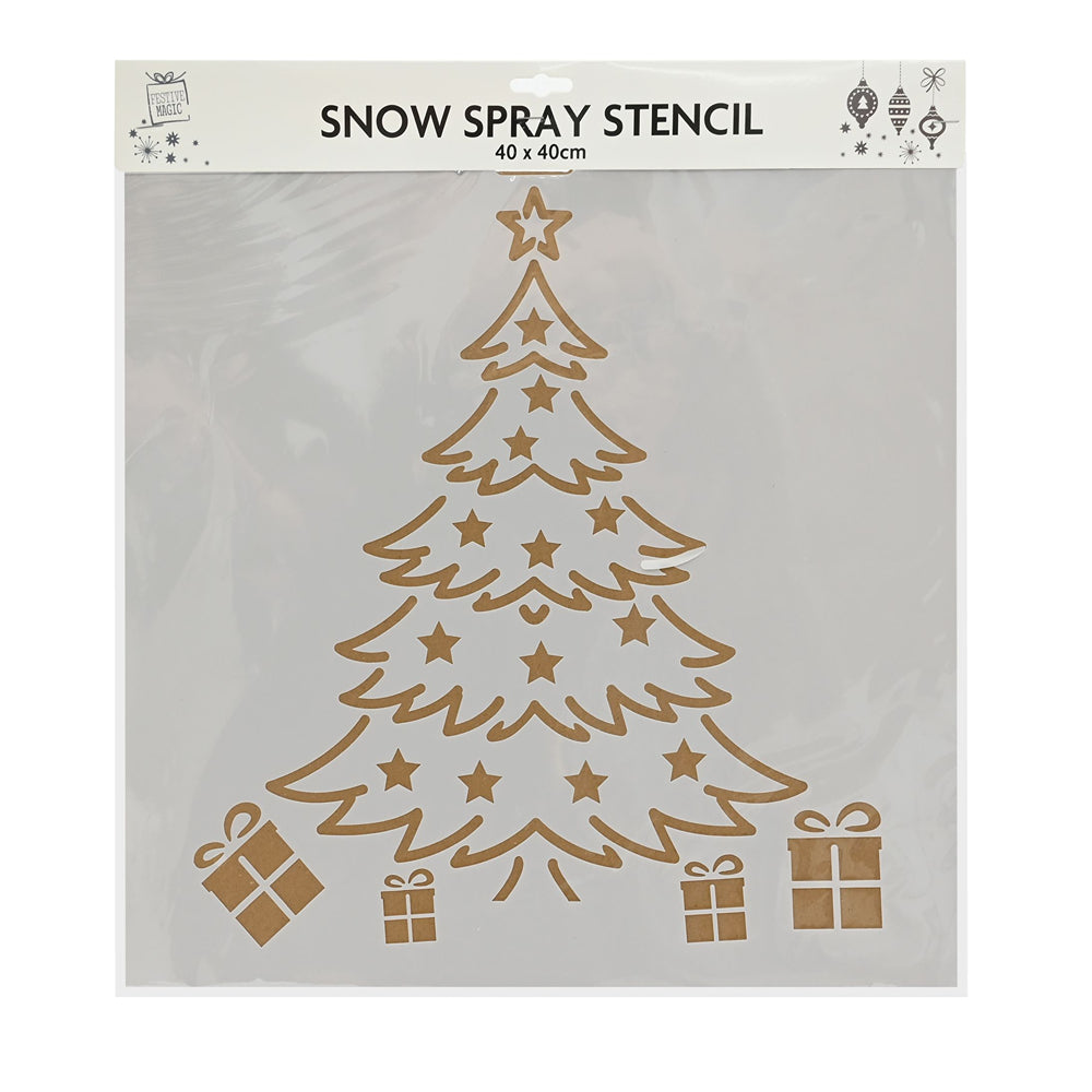 Christmas Snow Spray Stencils | 40cm, White PVC, Assorted Designs