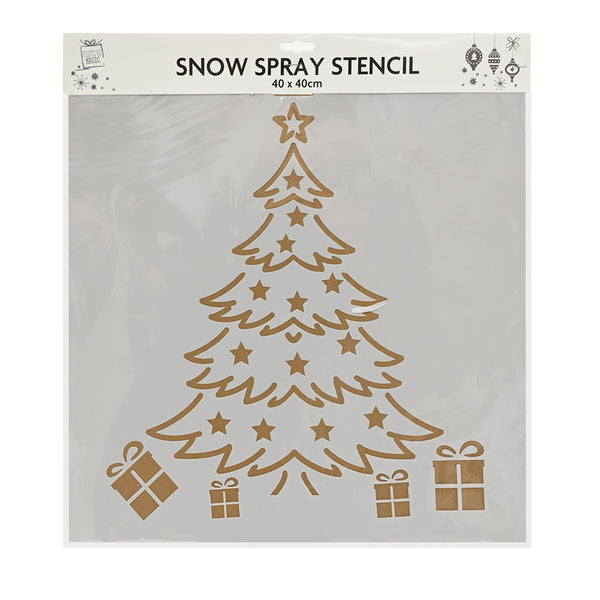Christmas Snow Spray Stencils | 40cm, White PVC, Assorted Designs