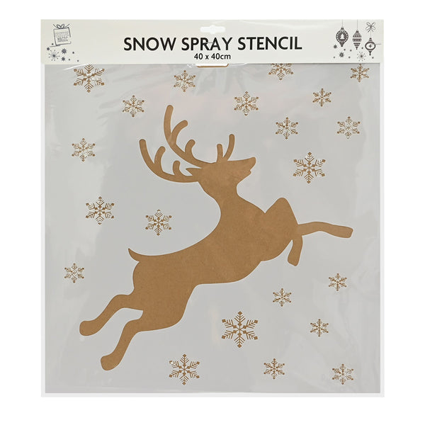 Christmas Snow Spray Stencils | 40cm, White PVC, Assorted Designs