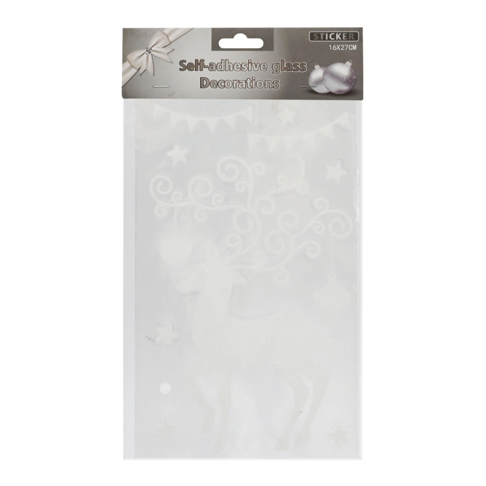 Festive Magic Flocked Christmas Window Sticker - 16 x 27cm, Assorted Designs
