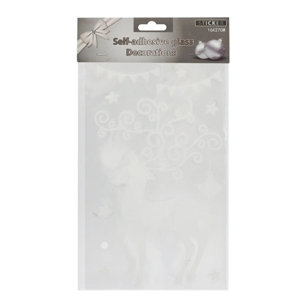 Festive Magic Flocked Christmas Window Sticker - 16 x 27cm, Assorted Designs