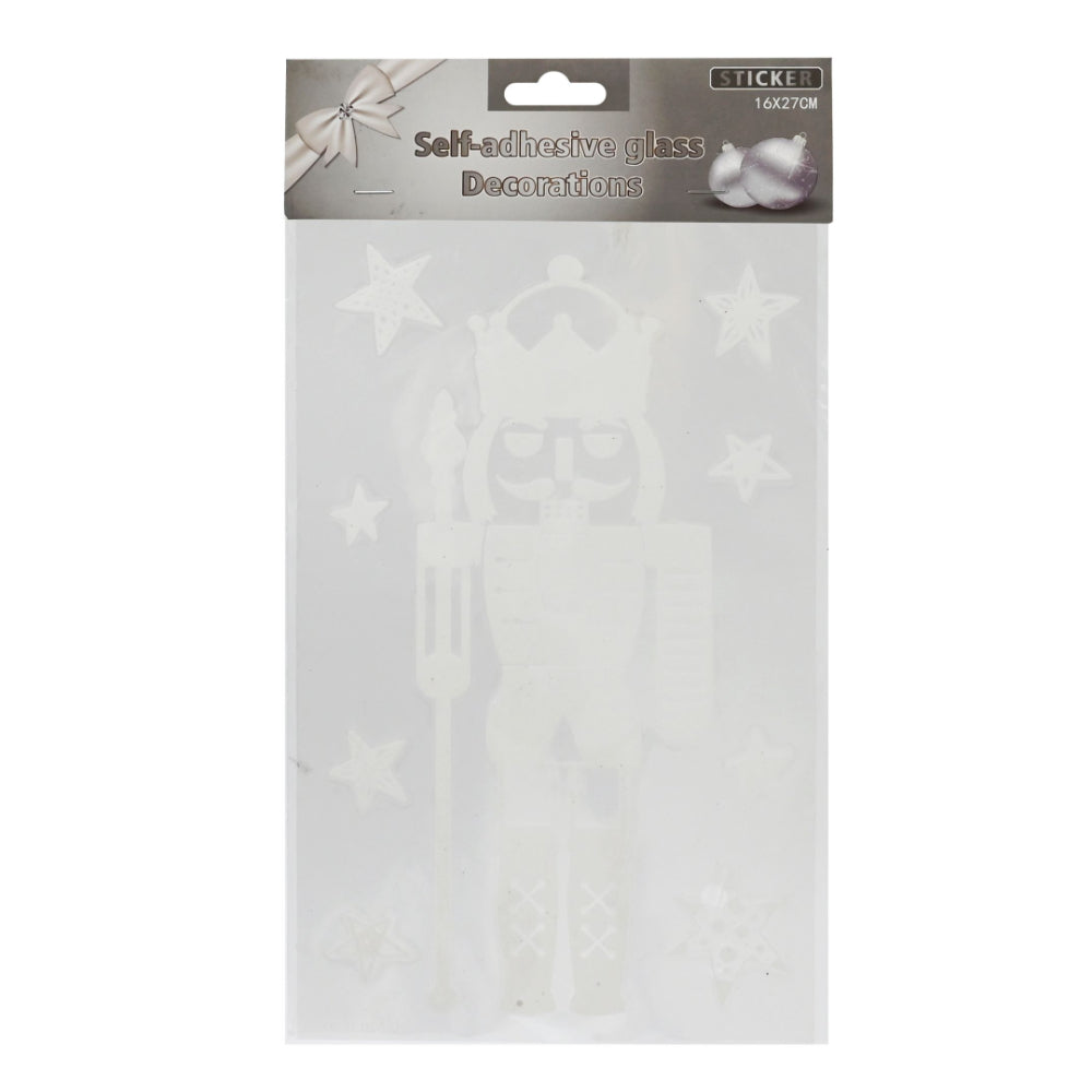Festive Magic Flocked Christmas Window Sticker - 16 x 27cm, Assorted Designs