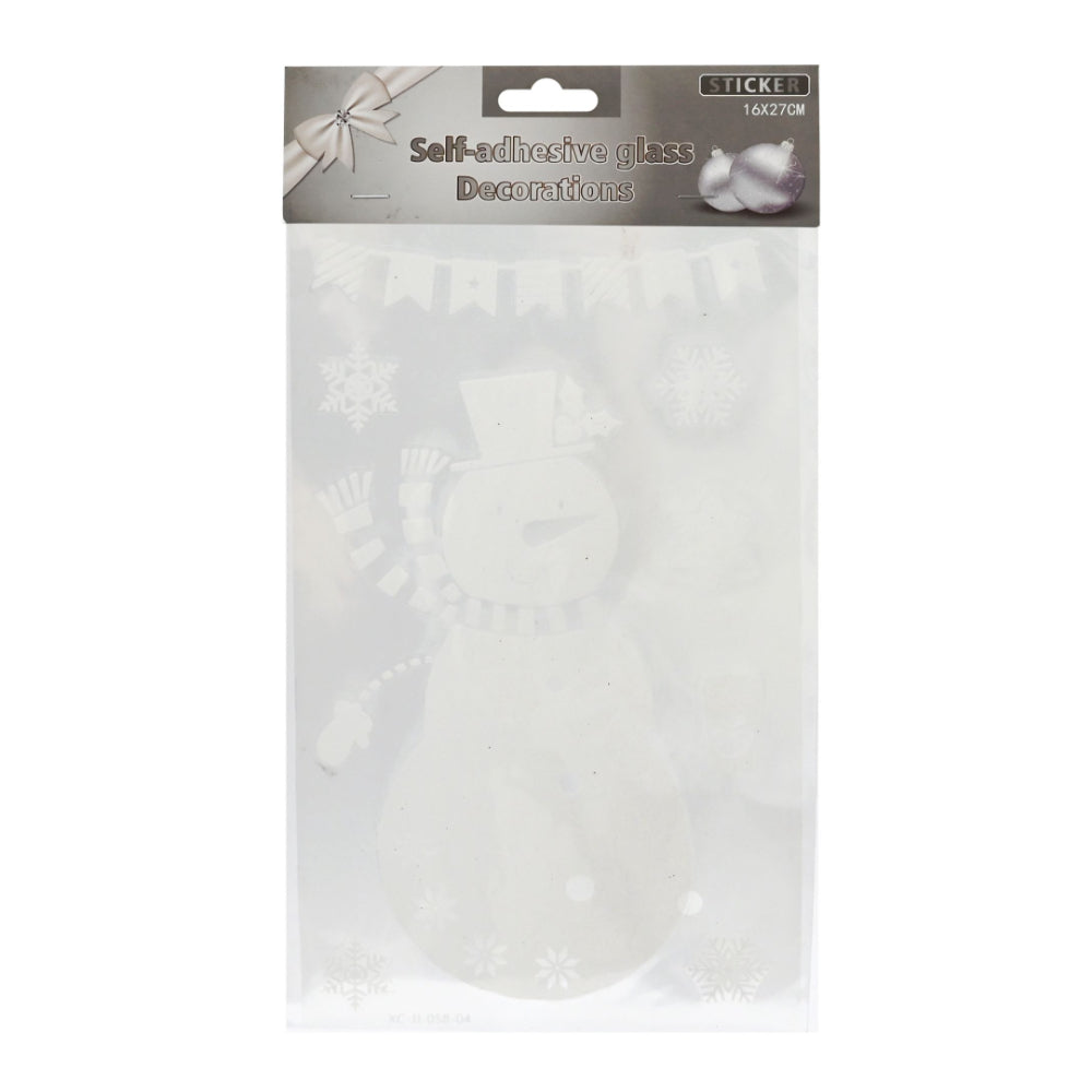 Festive Magic Flocked Christmas Window Sticker - 16 x 27cm, Assorted Designs