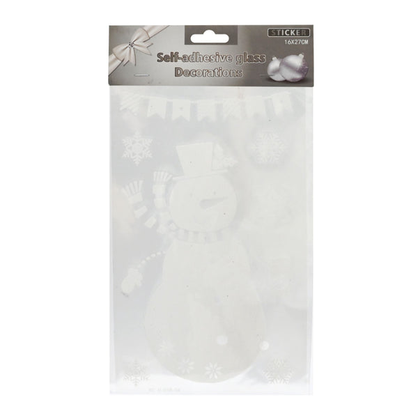 Festive Magic Flocked Christmas Window Sticker - 16 x 27cm, Assorted Designs