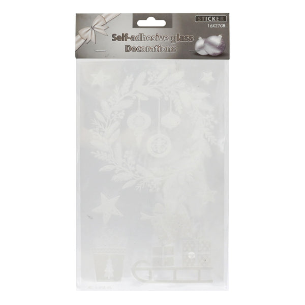 Festive Magic Flocked Christmas Window Sticker - 16 x 27cm, Assorted Designs
