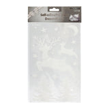 Festive Magic Flocked Christmas Window Sticker - 16 x 27cm, Assorted Designs