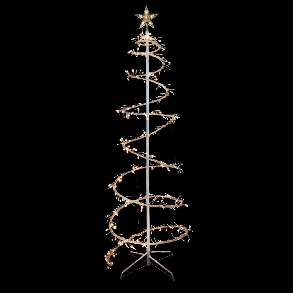 Led Cluster Spiral Tree | 1.8m Flash Warm