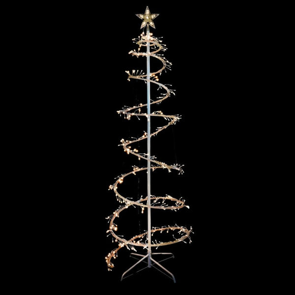 Led Cluster Spiral Tree | 1.8m Flash Warm