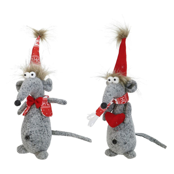 Felt Big Belly Mouse Toy | 30cm, Grey, Assorted Designs