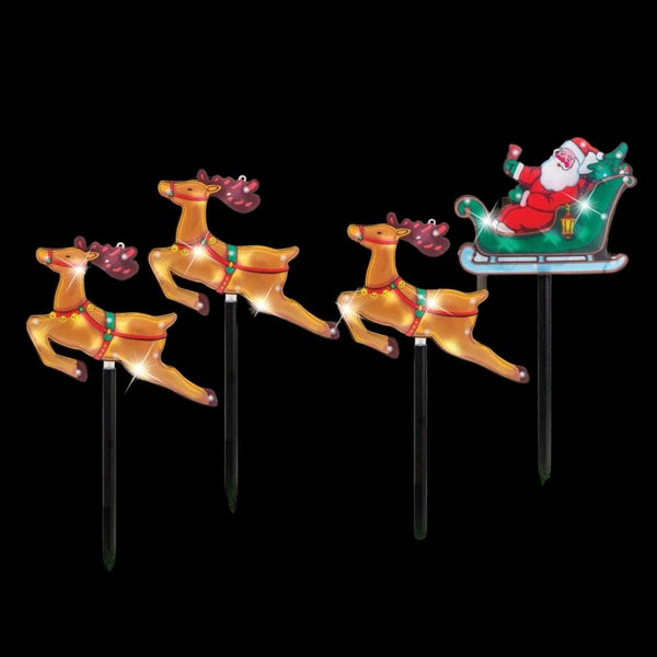 Timer Led Santa Sleigh Pvc Laser Path Lights