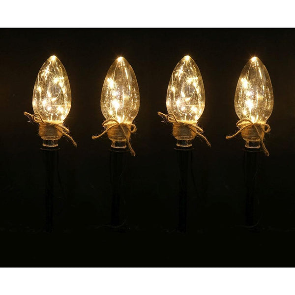Led Timer Lightbub Path Lights Warm | Pack of 4
