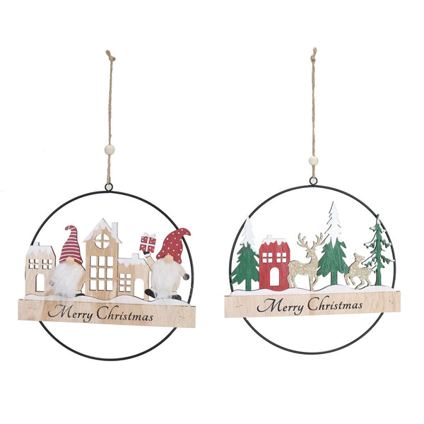 Christmas Hanging Wire Wreath | 21cm, Assorted Designs
