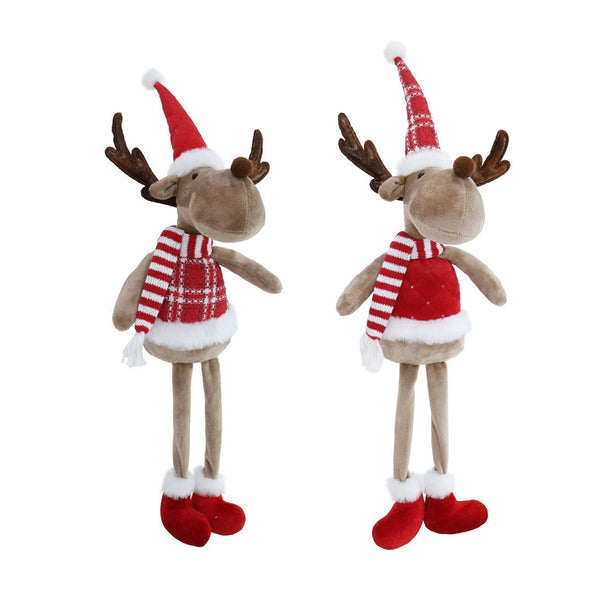 Shelf Sitting Reindeer with Dangly Legs | 40cm, Assorted Designs
